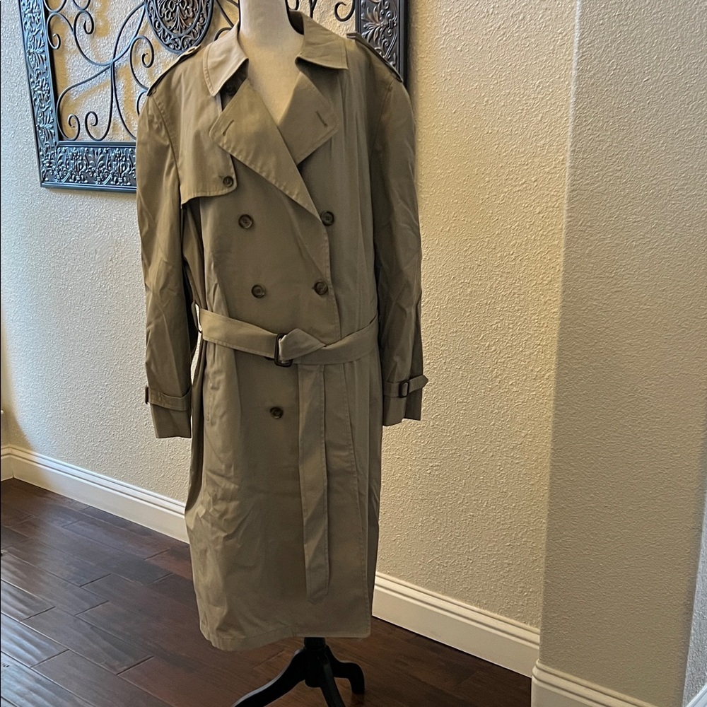 London Fog Double-Breasted Trench Coat in Tan